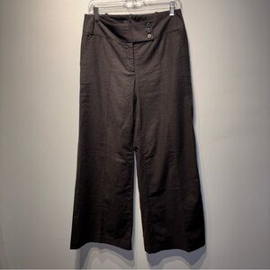 Dalia Collection Linen Blend Black Career Wear Pants Pockets‎ Wide Leg Women Sz6